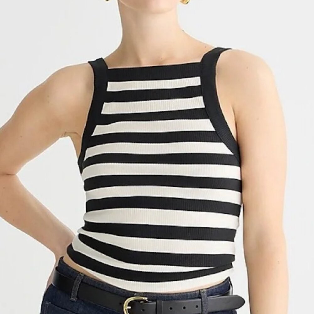 J. Crew Vintage rib wide-strap tank top in stripe